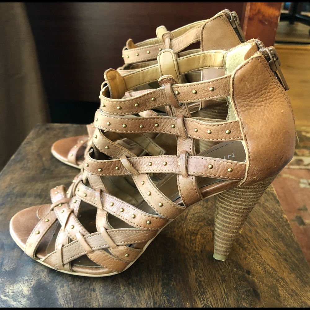 Beige Nine West Sandal Heel